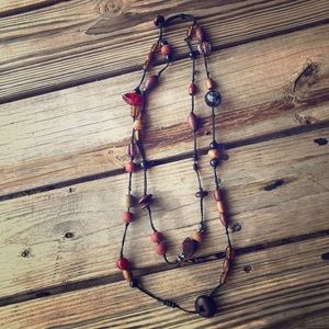 Boutique hippie double bead necklace NWOT L@@k